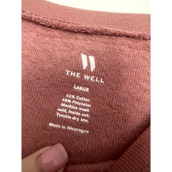 Women's The Well Raw Edge Cropped Sweatshirt Wildly Capable Size Large - Picture 6 of 7